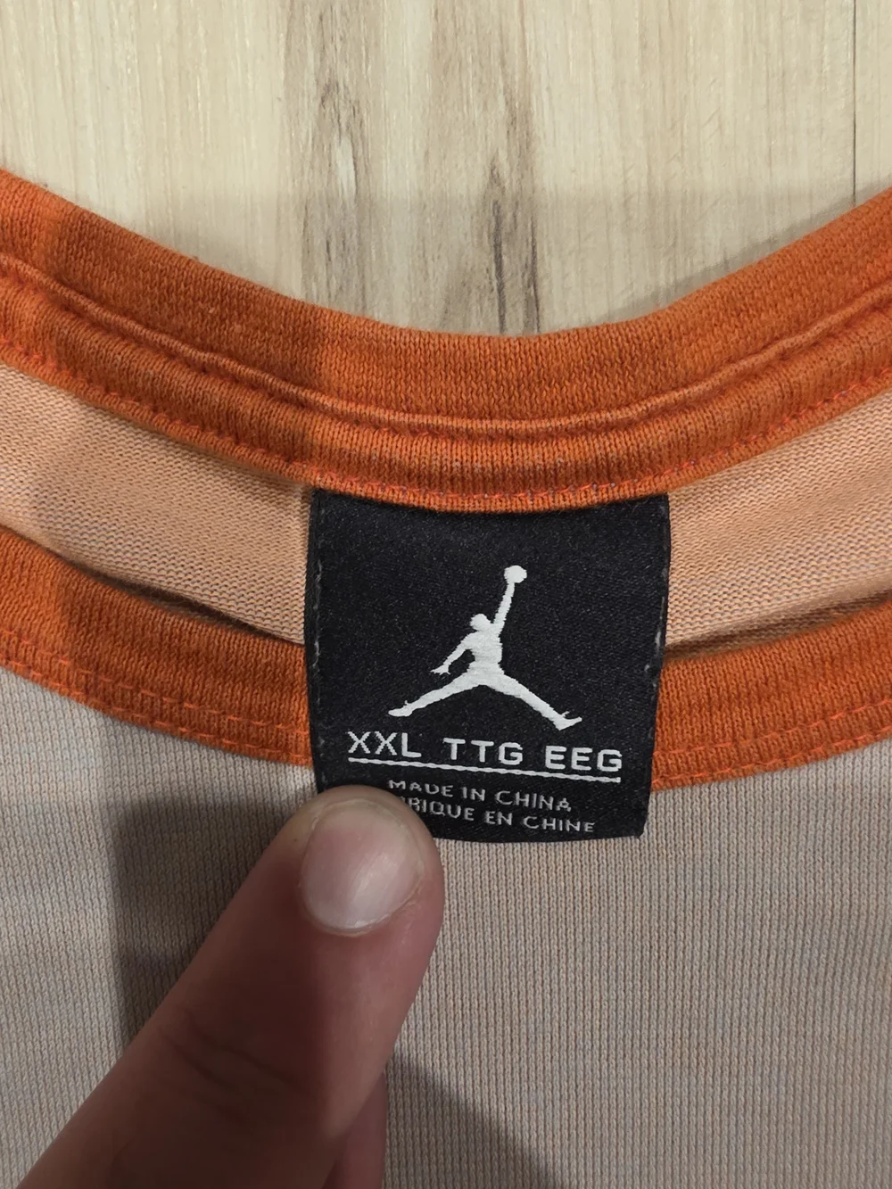 Jordan Crewneck Tee in Orange and Light Gray